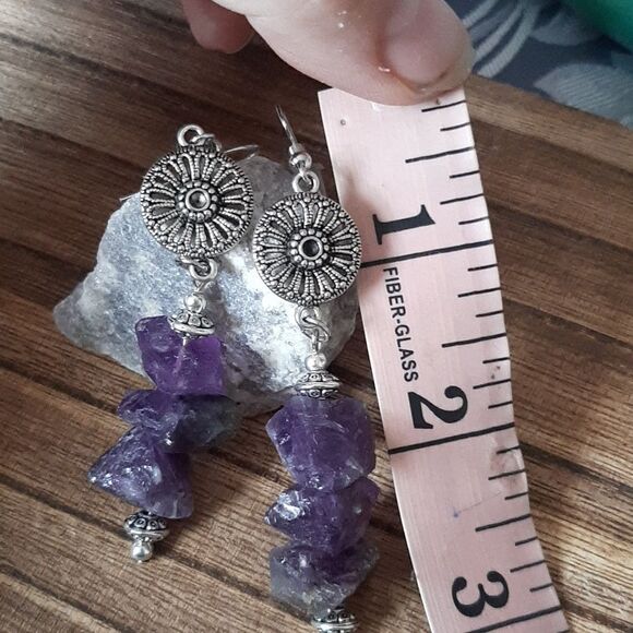 Amethyst Drop Earrings - Picture 3 of 3